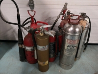 7 Vintage Fire Extinguishers - AS IS