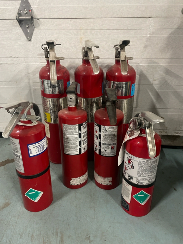 7 fire extinguishers