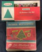 Vintage 2 boxes of 15 outdoor Christmas lights multi coloured - tested and working