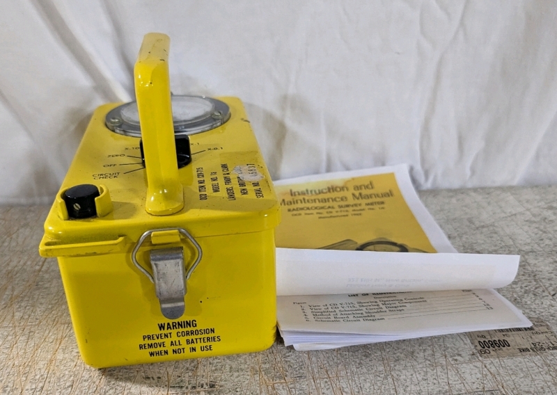 Vintage Fieman's Helmit and Radiological Survey Meter