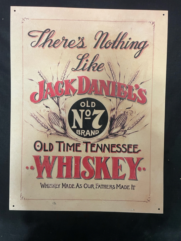 Vintage Metal Bar sign Jack Daniel’s 16” x 12”