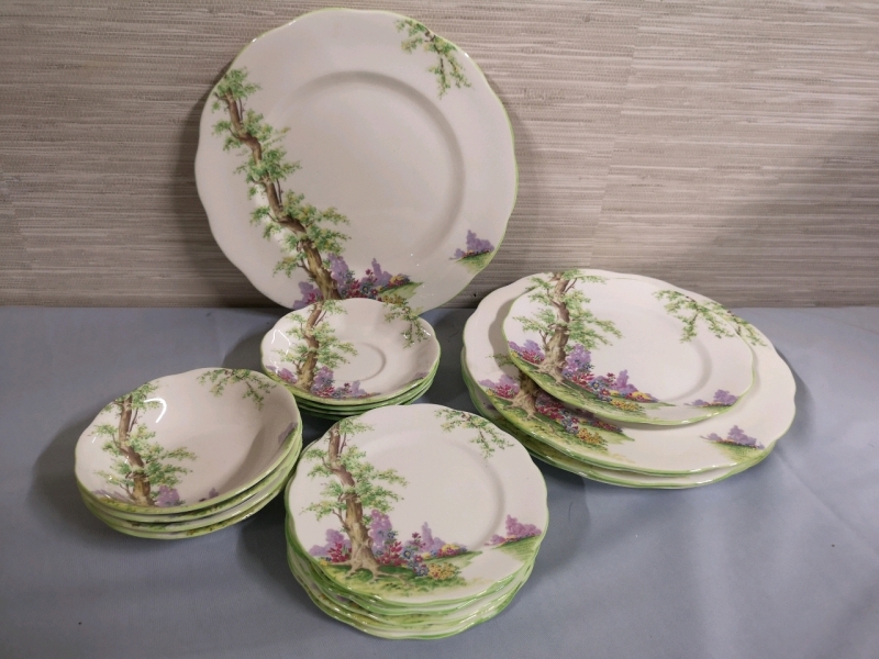 Vintage Royal Albert Dishes - Greenwood Tree Pattern