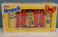 Vintage Nestl&eacute; Nesquick Tumblers Spoons and Chocolate Syrup. Unopened and not for consumption