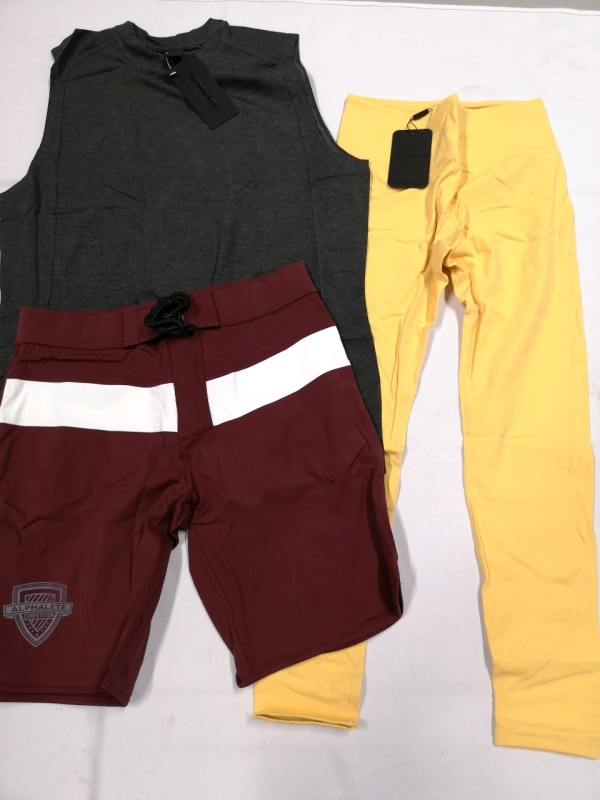 3 New ALPHALETE sz Large & 31 Men's & Women's Short & Legging & Tank Top