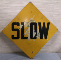 Vintage Metal Slow Sign