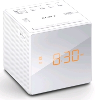 Sony ICFC1 Square Alarm Clock Radio, White 4" Tall