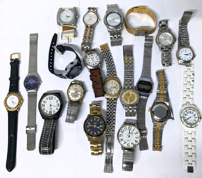 Vintage Mostly Men's Watches (As-Is) Includes: Guess, Timex, Solo +