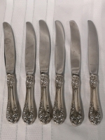 6 Vintage Sterling Dinner Knives