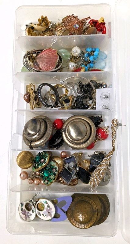 30+ Assorted Matched Pairs of Earrings in Organizer