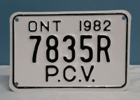 Vintage 1982 P C V License Plate