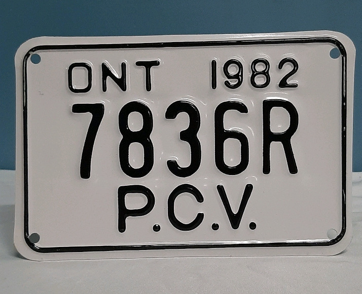 Vintage 1982 P C V License Plate