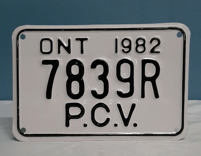 Vintage 1982 P C V License Plate