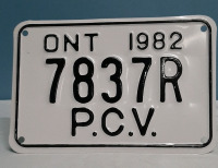 Vintage 1982 P C V License Plate