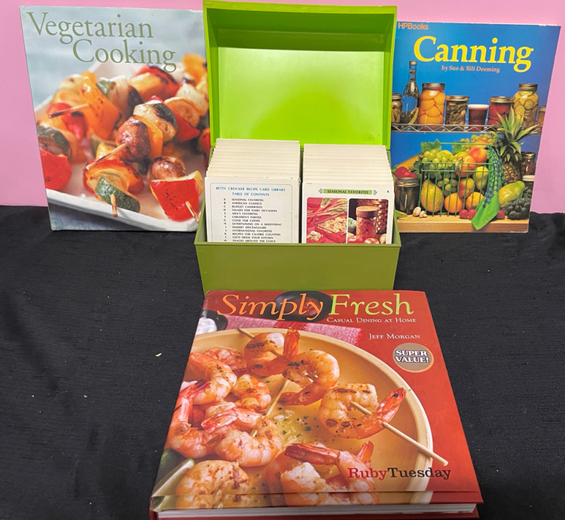 Cooking and canning lot with Betty Crocker recipe cards