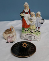 Vintage Yardley English Lavender Advertising Figurine a Vintage Japanese Pin Cushion and a Modern Trinket Dish