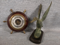 Vintage Weather Guide and Duck Statue