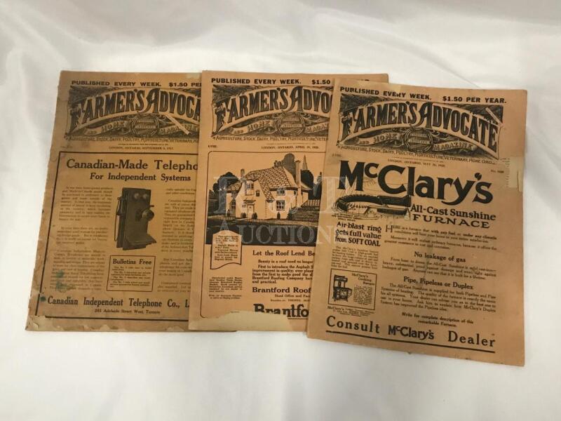 Three copies of the farmers advocate 1917 and 1923