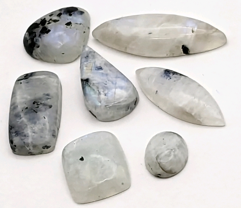 7 Smooth Polished MOONSTONE Cabochons