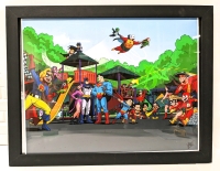 Framed Print " Worlds Collide " JL8 & JSA by Yale Stewart 26" x 20.25"