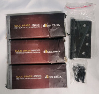 New - Deltana 4"×4" Square Corner Solid Brass Hinges , Black . Four (4) Hinges