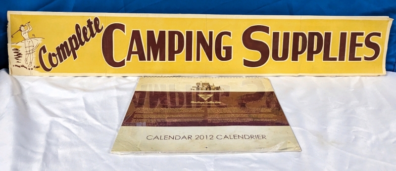 Complete Camping Supplies Sign & Canadian Tire 2012 Calendar