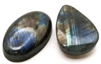 2 Smooth Polished LABRADORITE Stone Cabochons