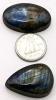 2 Smooth Polished LABRADORITE Stone Cabochons - 3