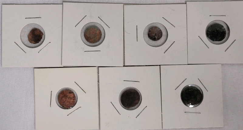 Ancient & Antique World Coins & Tokens in 2×2 Coin Holders . Hard To Make Out Hallmarks on Coins