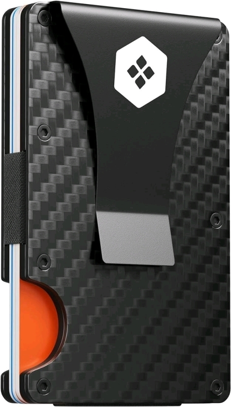 New Minimalist RFID Blocking Slim Carbon Fiber Wallets / Credit Card Holder with Aluminum Money Clip