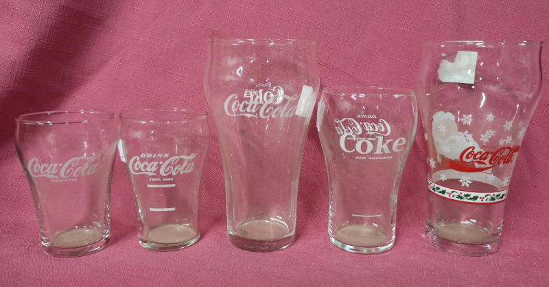 5 Coca Cola Glasses