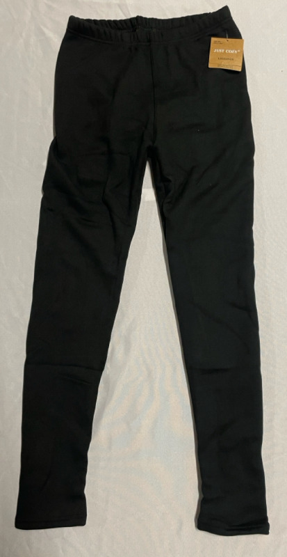 NEW Just Cozy Fleeze lined Black leggings size M/L