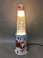 18" Tall Resin Christmas Themed Glitter Gel Lava Lamp (Working)