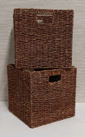 NEW 2 Handy Woven Baskets 12 X 12 X 12"