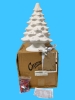 New Creative Hobbies Ready To Paint Large 13.25" Tall Ceramic Bisque Christmas Tree & Base - Lights Up! - Electrical Cord, Bulb, Multi-Colored Light Pegs, Star Included - 2