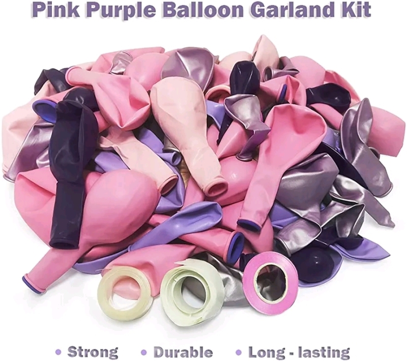 New Partycus purple pink balloon garland kit.