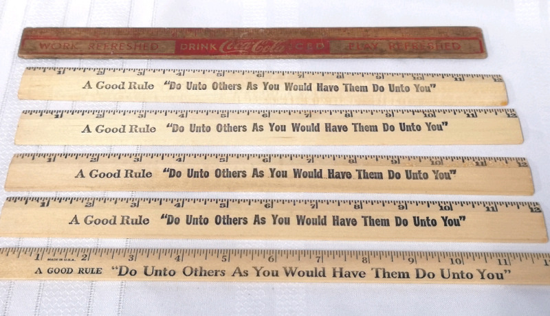 6 Wooden Rulers - Coca Cola