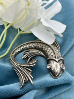 Vintage Swimming Koi Fish Rhinestone Brooch