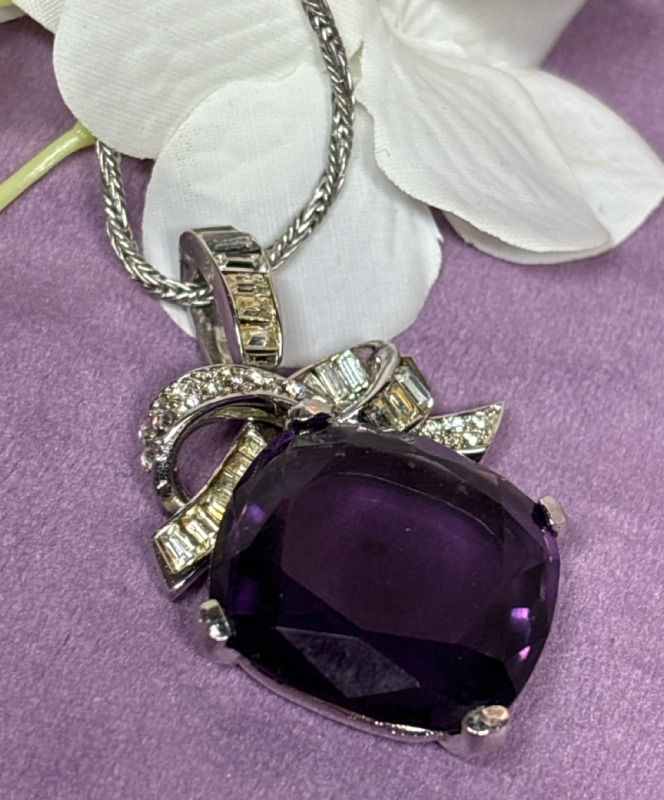Cartier Designer Boucher Rhinestones Statement Necklace Signed