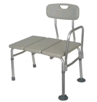 Medline Guardian Transfer Bench with Back + Push Buttons F3-199KBX1 (Supports up to 400lbs)