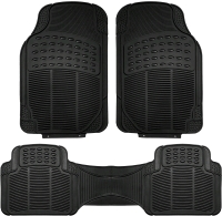 New - FH Group 3pc. Automotive Floor Mats Solid Black Climaproof