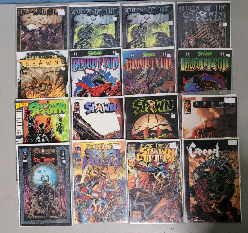 Image Comics SPAWN Comic Lot . Spawn , Curse of the Spawn , Blood Feud . 16 Comics