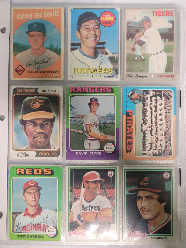 1959 , 1969 - 1991 Topps MLB Baseball Trading Card Singles . 108 Cards No Doubles