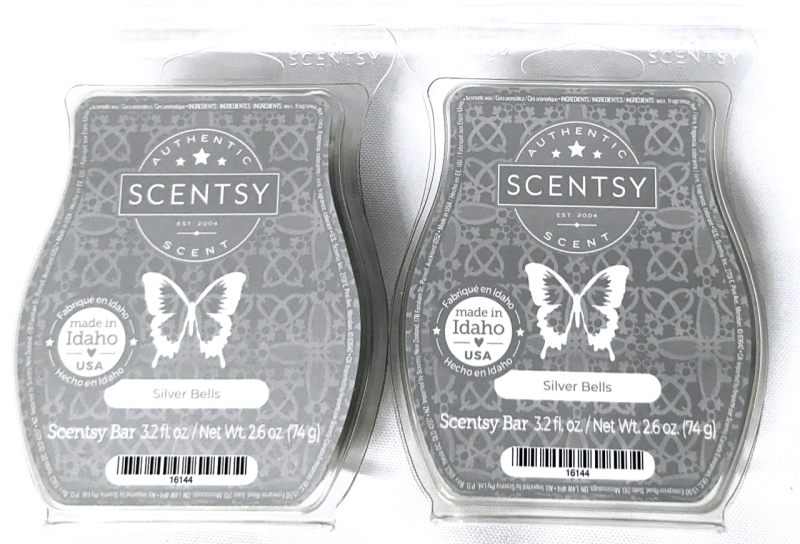 2 New SCENTSY Bars 74g ea (Silver Bells)