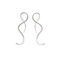 New Beixiter Spiral Threader Earrings 925 Sterling Silver Twisted Linear Curved Pull Through Earrings