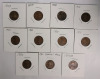 1909 - 1915 USA Lincoln Wheat Penny Lot . 21 Pennies in 2×2 Coin Holders - 2