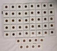 1944 USA Lincoln Wheat Penny Lot . 49 Pennies in 2×2 Coin Holders