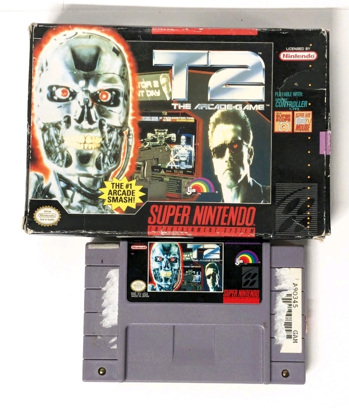 Vintage Super Nintendo T2 / Terminator 2 The Arcade Game in Original Box
