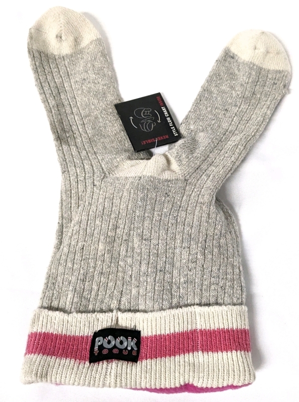 New POOK TUQUE Reversible Sock-y Winter Hat (One Size Fits Most)