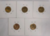 2015 D United States of America 24K Gold Plated Dimes , 5 Dimes - 2