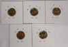 2015 D United States of America 24K Gold Plated Dimes , 5 Dimes - 2